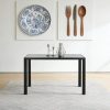 Glass Top Dining Table #TEBESSA-204 Black