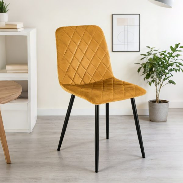Yellow-1 Dining Chair MANATI#157 Velvet Yellow