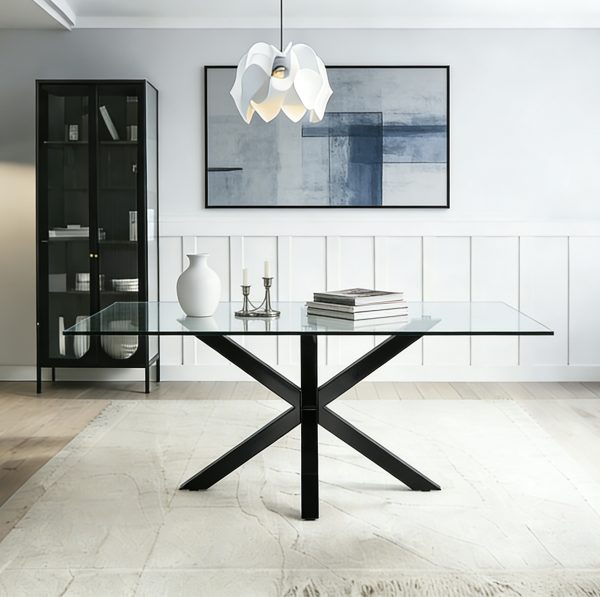 01 (1) Black Metal Dining Table KASSALA-292