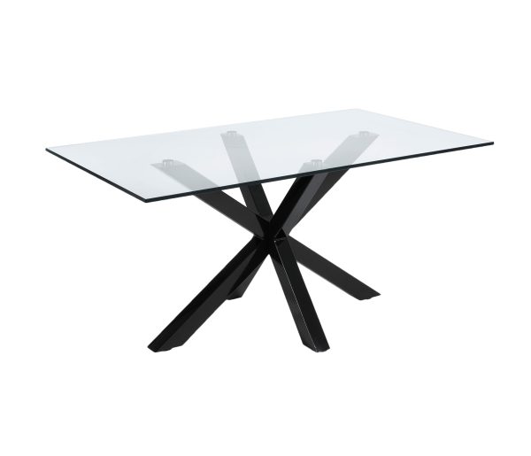 01 (2) Black Metal Dining Table KASSALA-292