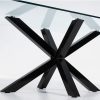 01 (4) Black Metal Dining Table KASSALA-292