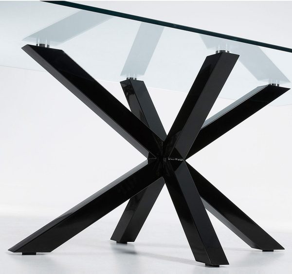01 (4) Black Metal Dining Table KASSALA-292