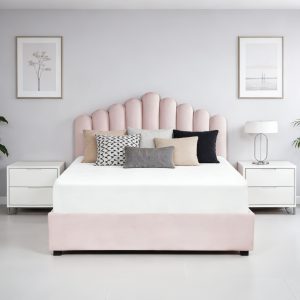 Velvet Bed Frame Pink #SHAULA-422