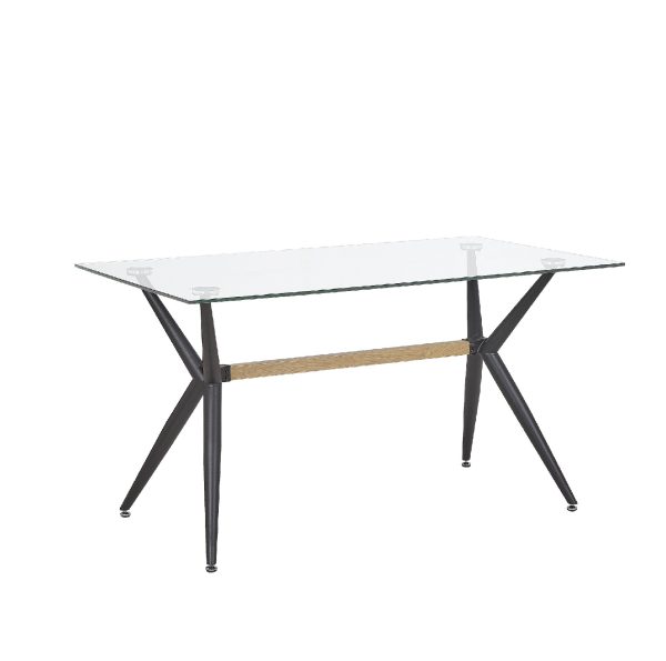 2 Glass Metal Dining Table # SENNAR-282