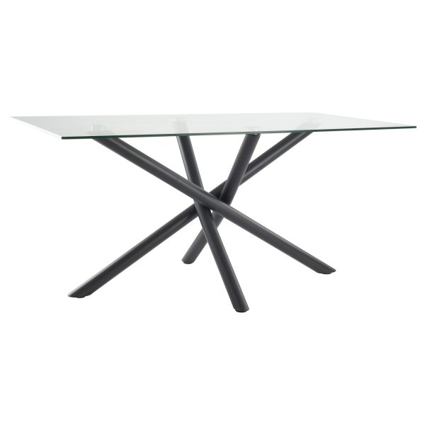 Glass Metal Dining Table KOSTI-283