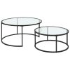 3 Galss Top Nesting Coffee Table Set #CFT3778