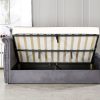 Nayola-3 Grey Velvet Fabric Upholstered Bed #396 With Ottoman Storage