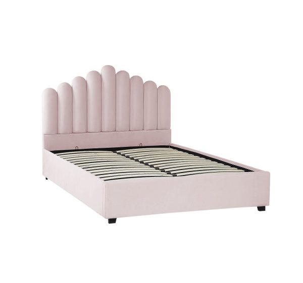 Pink-2 Velvet Bed Frame Pink #SHAULA-422