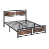 Metal Bed Frame #2051 with Wood Headboard and Footboard
