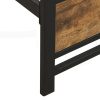 Metal Bed Frame #2051 with Wood Headboard and Footboard