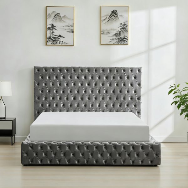 Tufted Ottoman Storage Upholstered Bed Frame # SHEDIR-530