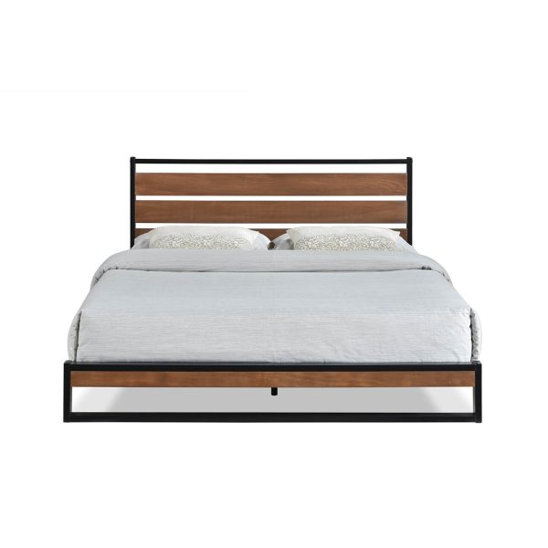 Black Metal Bed #2054 With Wood Finish