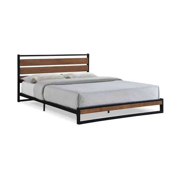 Black Metal Bed #2054 With Wood Finish