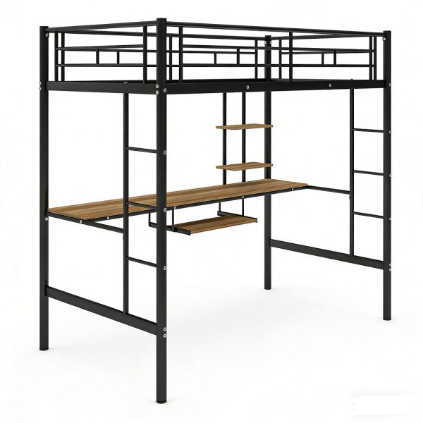 Space Saving Metal Bed #27 With Desk