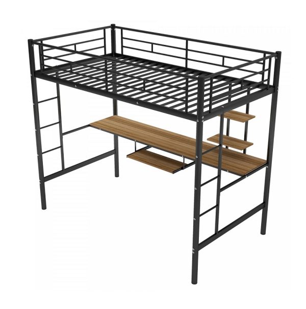 Space Saving Metal Bed #27 With Desk