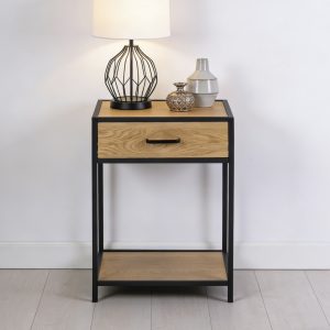 4022-1 Industrial Nightstand #4022 Wood Metal finish