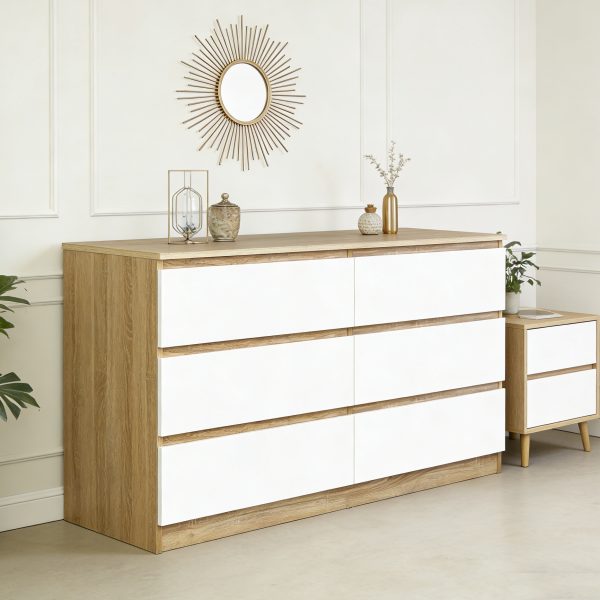 6 Drawer Of Chest #333 Natural & White