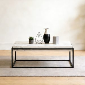 1 Rectangle Center Table #3830 Marble Effect