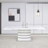 1 High Gloss Dining Table #529 Extendable White