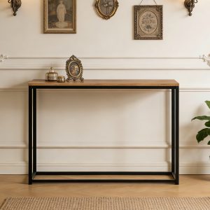 1 Metal Frame Console Table #010 With Wood Top