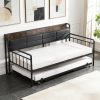 Industrial Metal Wood Daybed #705 With Trundle