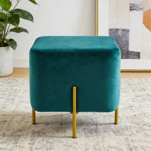 Velvet Fabric Ottoman #100 Square