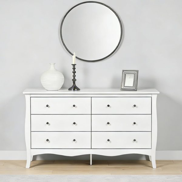 354 White Chest Of Drawer #354 With 6 Drawers