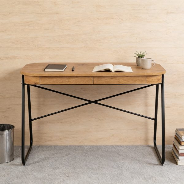383-1 2 Drawer Desk #383 Wood Metal