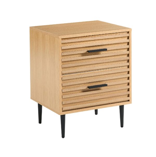 4036-3 Two Drawer Beside Table #4036 Wood Nightstand