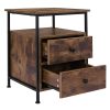 4038-4 Industrial Wood Metal Beside Table / Nightstand #4038