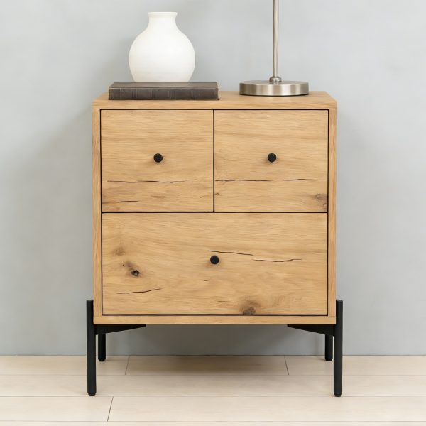 4039-1 Wood Beside Table /Nightstand #4039 With Metal Legs
