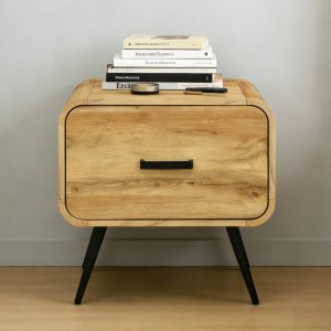 4042 One Drawer Nightstand / Beside Table #4042 With Metal Legs