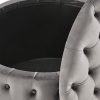 5 Buttoned Round Ottoman #137 Grey