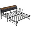 Industrial Metal Wood Daybed #705 With Trundle