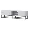 MDF TV Unit #0121 White With Black Metal Base