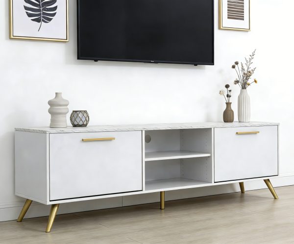 TV 0124-2 2 Door TV Cabinet #0124 White