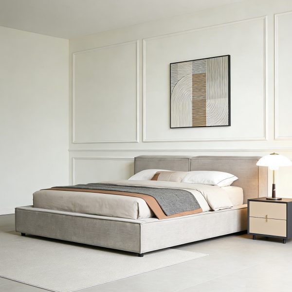 Chenille Bed Frame #397 Grey