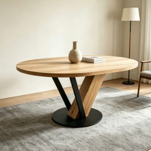 01 Small Size Wood Top Dining Table #573-1 Extendable