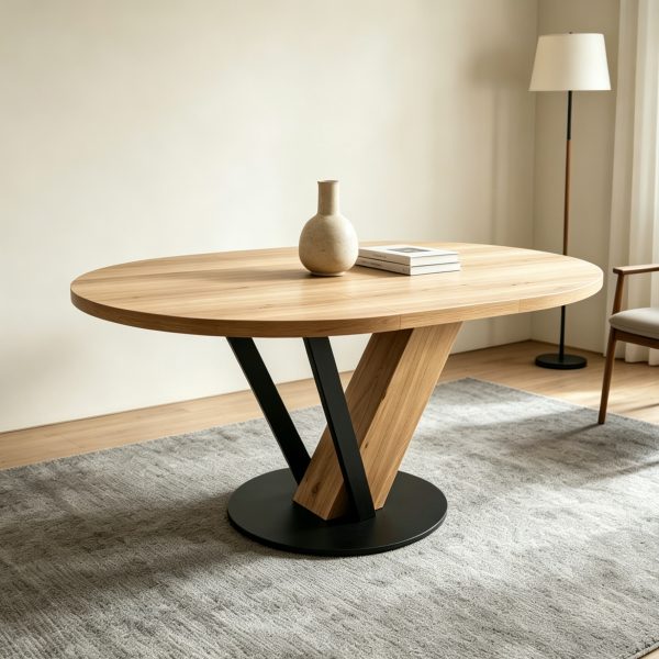 01 Small Size Wood Top Dining Table #573-1 Extendable