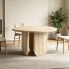 01 Natural Wood Color Dining Table #385 Round