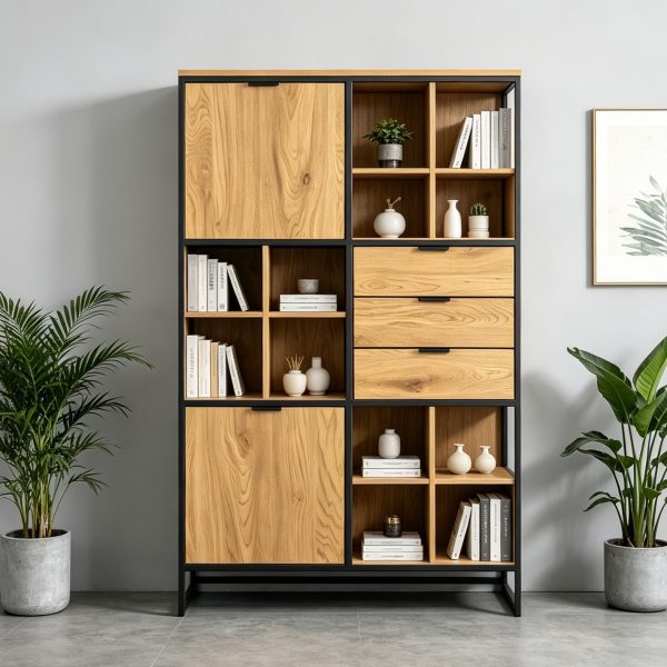 01 Office Bookcase Storage #0264 Wood Metal