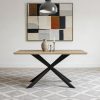 Black Metal Legs Dining Table #309 Wood Top