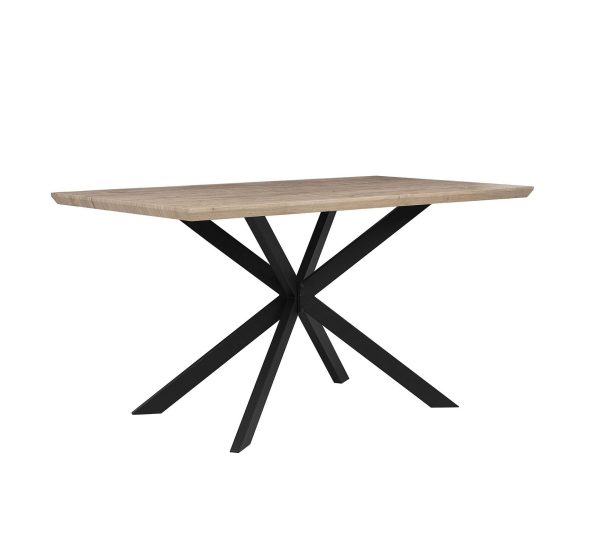 Black Metal Legs Dining Table #309 Wood Top