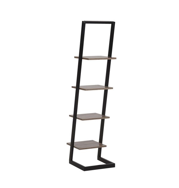 4 Shelves Ladder Bookcase #0263 Wood Metal
