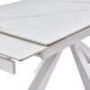 09 Sintered Stone Extendable Dining Table #564 With White Metal Legs
