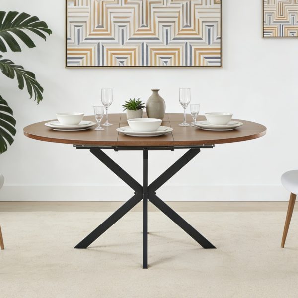 1 Black Metal Dining Table #753 With Wood Top
