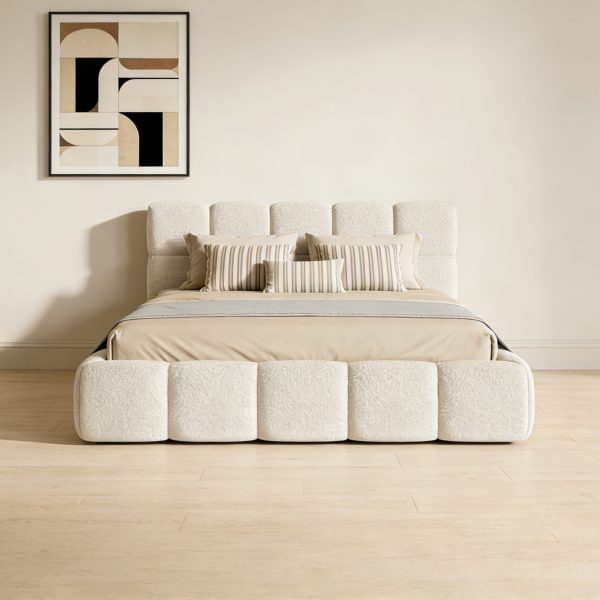 Off-White Boucle Bed Frame #1020