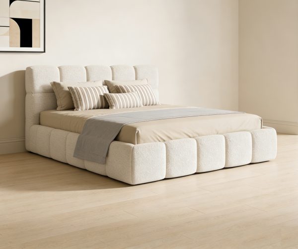 Off-White Boucle Bed Frame #1020