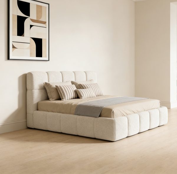 Off-White Boucle Bed Frame #1020