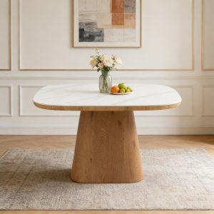 1023-1 Wood Dining Table #1023 With Ceramic